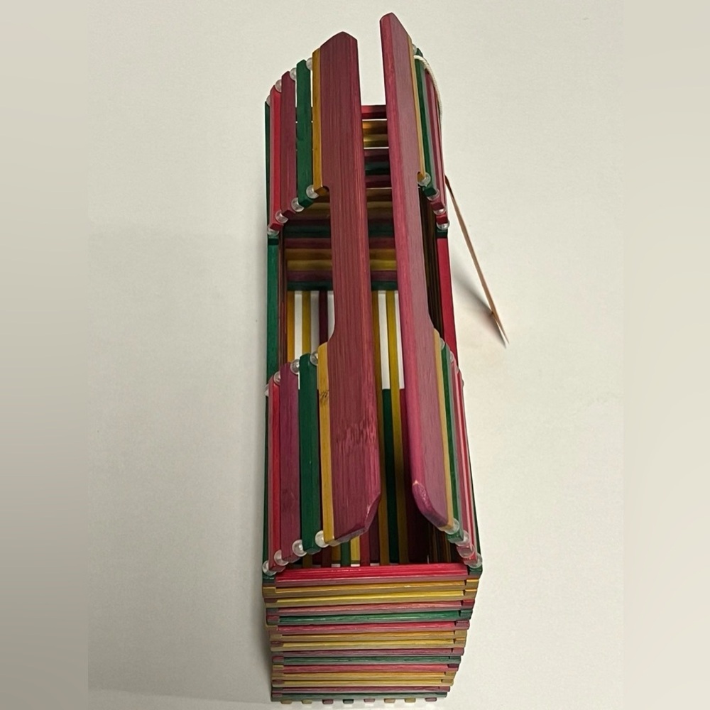 C&C California Multicolor Wooden Slat Clutch NWT Beach Chic🌴 - Picture 5 of 5